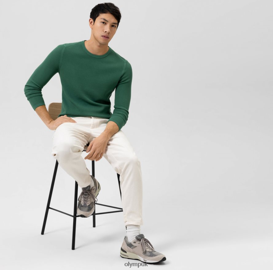 Clothing OLYMP Level Five Knitwear Body Fit, Pullover Crew Neck, Green NZ22L1834