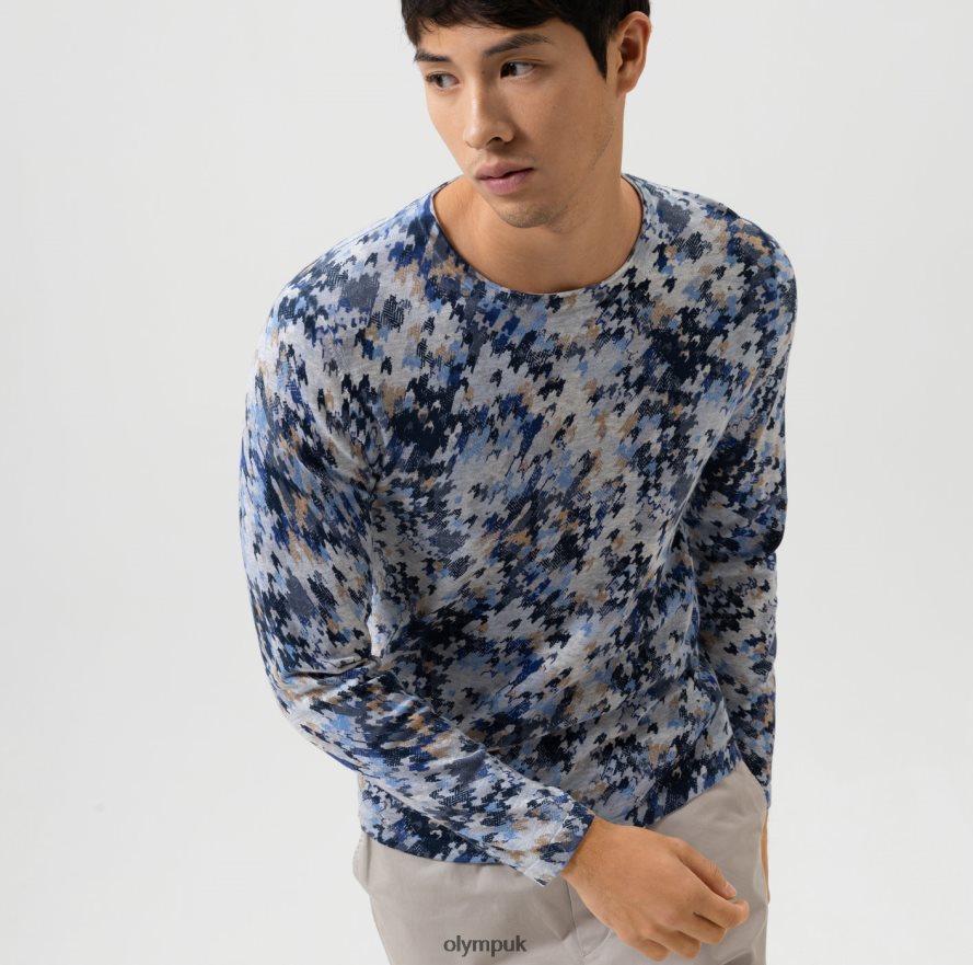 Clothing OLYMP Level Five Knitwear Body Fit, Pullover Crew Neck, Marine NZ22L1748