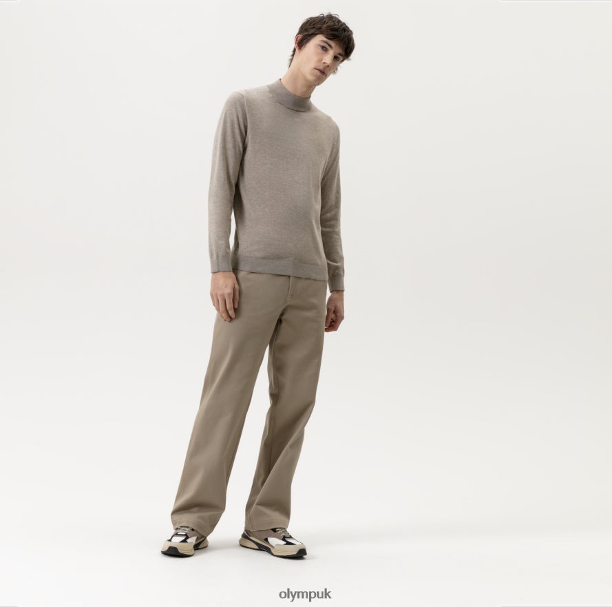 Clothing OLYMP Level Five Knitwear Body Fit, Pullover Stand-Up Collar, Camel NZ22L1878