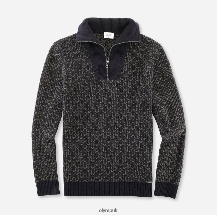 Clothing OLYMP Level Five Knitwear Body Fit, Pullover Zipper Jacket, Marine NZ22L1873