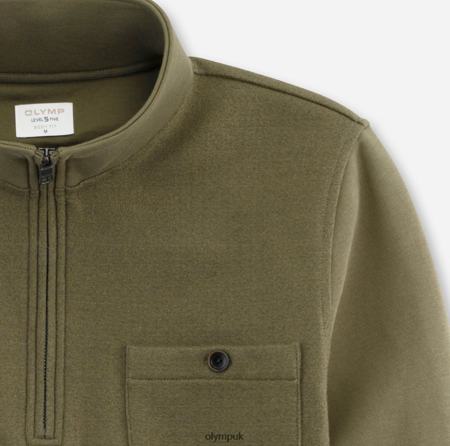 Clothing OLYMP Level Five Sweat Body Fit, Olive NZ22L1923