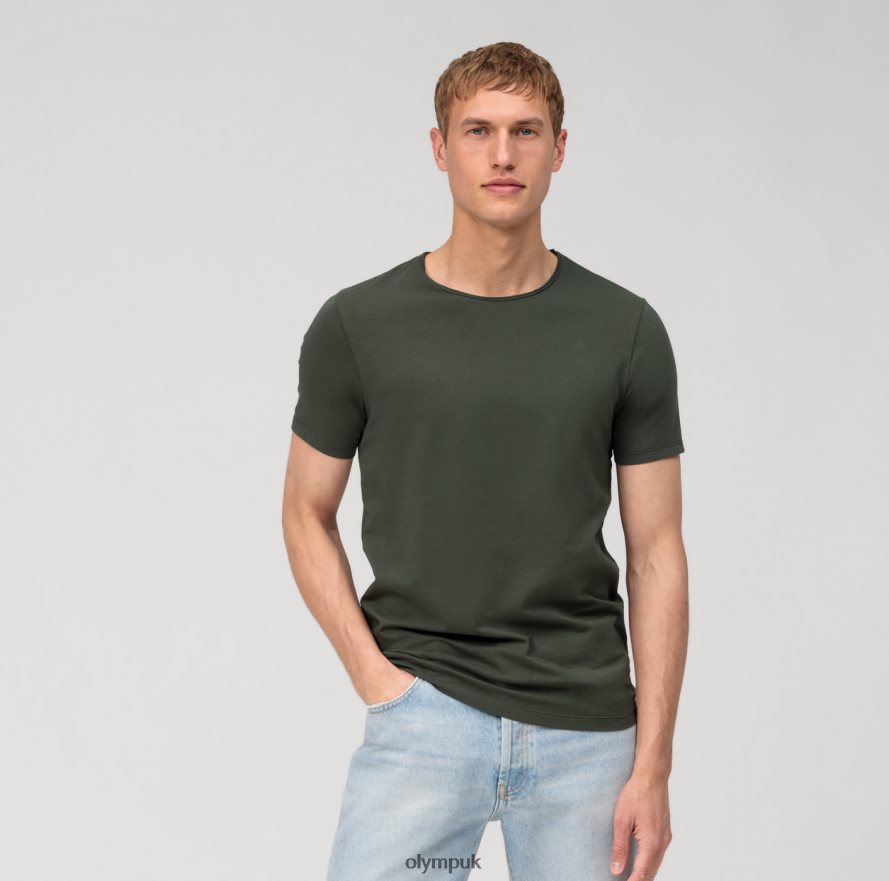 Clothing OLYMPLevel Five Casual Body Fit, T-Shirt, Grey Green NZ22L2034