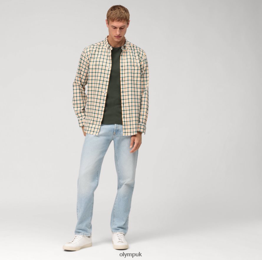 Clothing OLYMPLevel Five Casual Body Fit, T-Shirt, Grey Green NZ22L2034