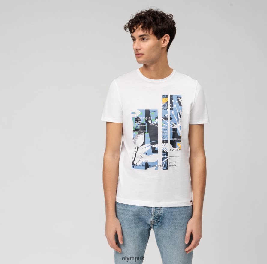Clothing OLYMPLevel Five Casual Body Fit, T-Shirt, White NZ22L1990