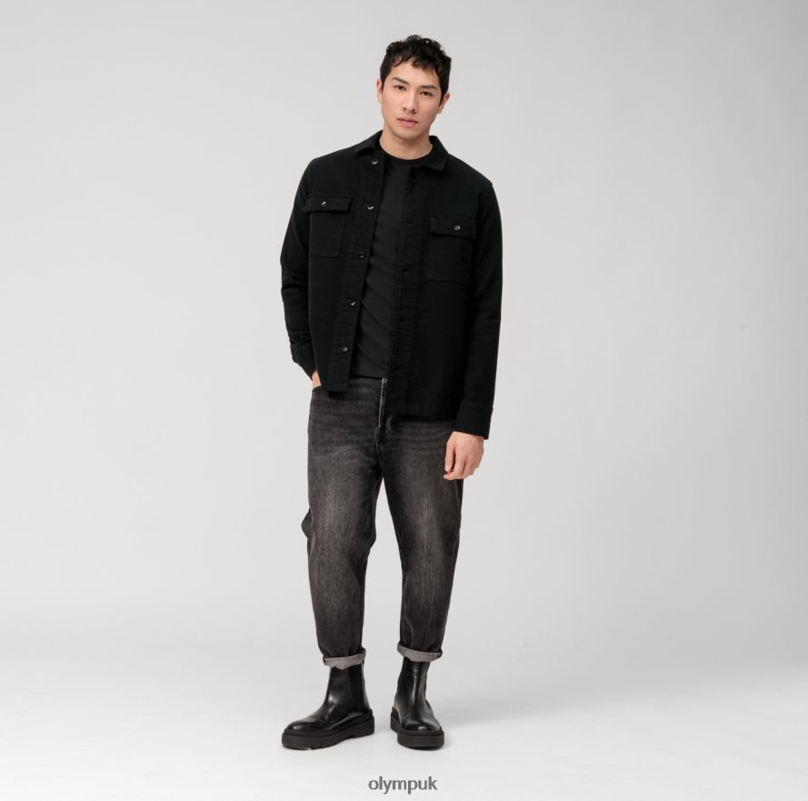 Clothing OLYMP Casual Jersey Long-Sleeved T-Shirt, Black NZ22L2036