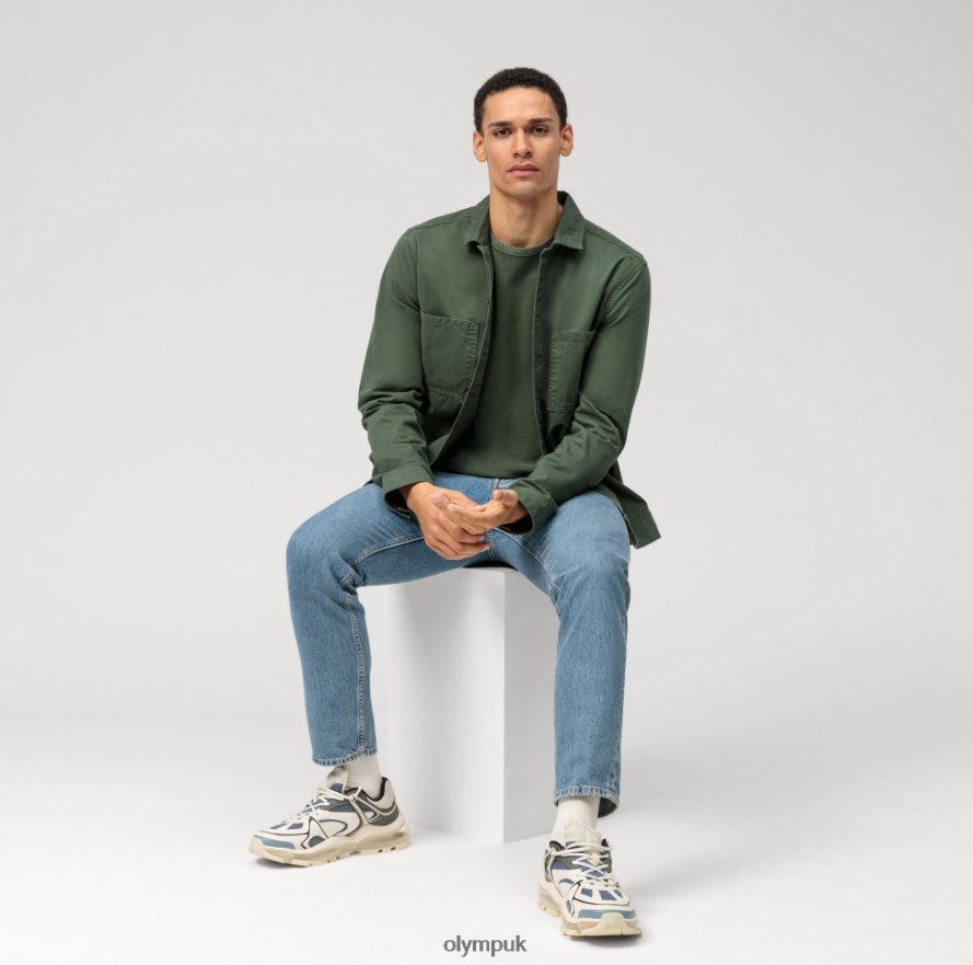 Clothing OLYMP Casual Jersey Long-Sleeved T-Shirt, Grey Green NZ22L2043