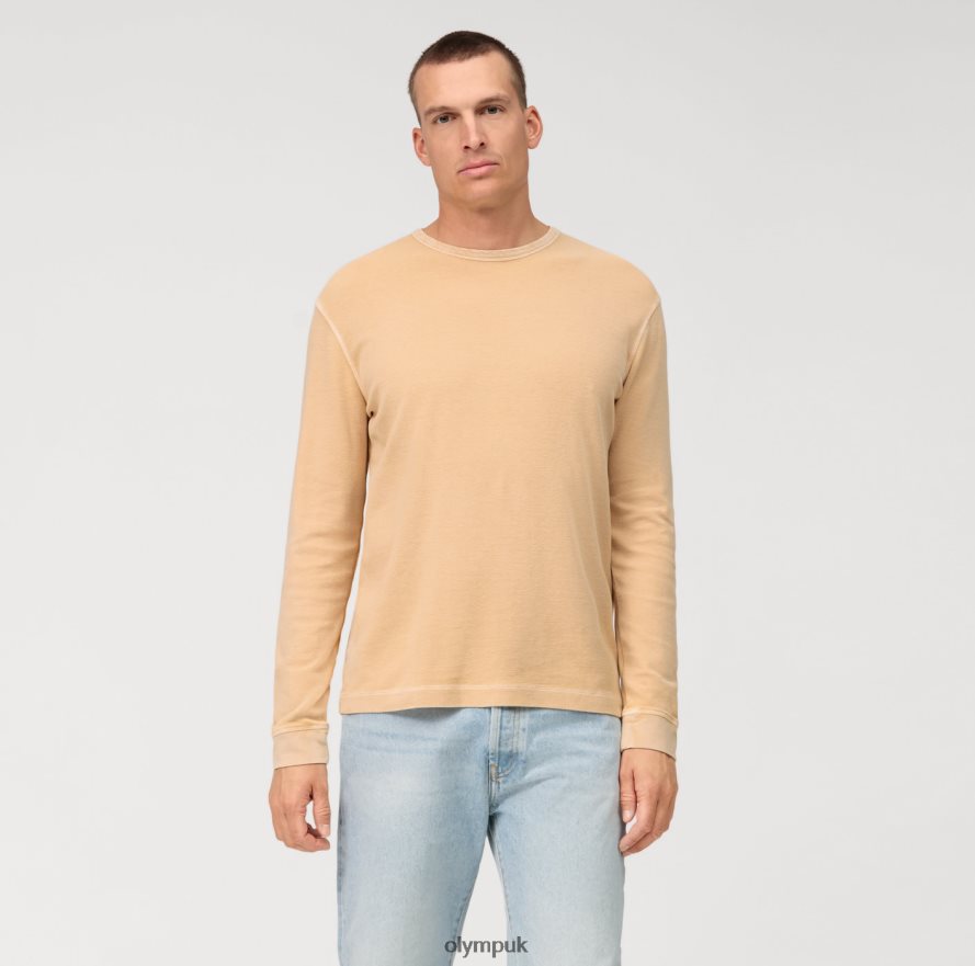 Clothing OLYMP Casual Jersey Long-Sleeved T-Shirt, Natural NZ22L2048
