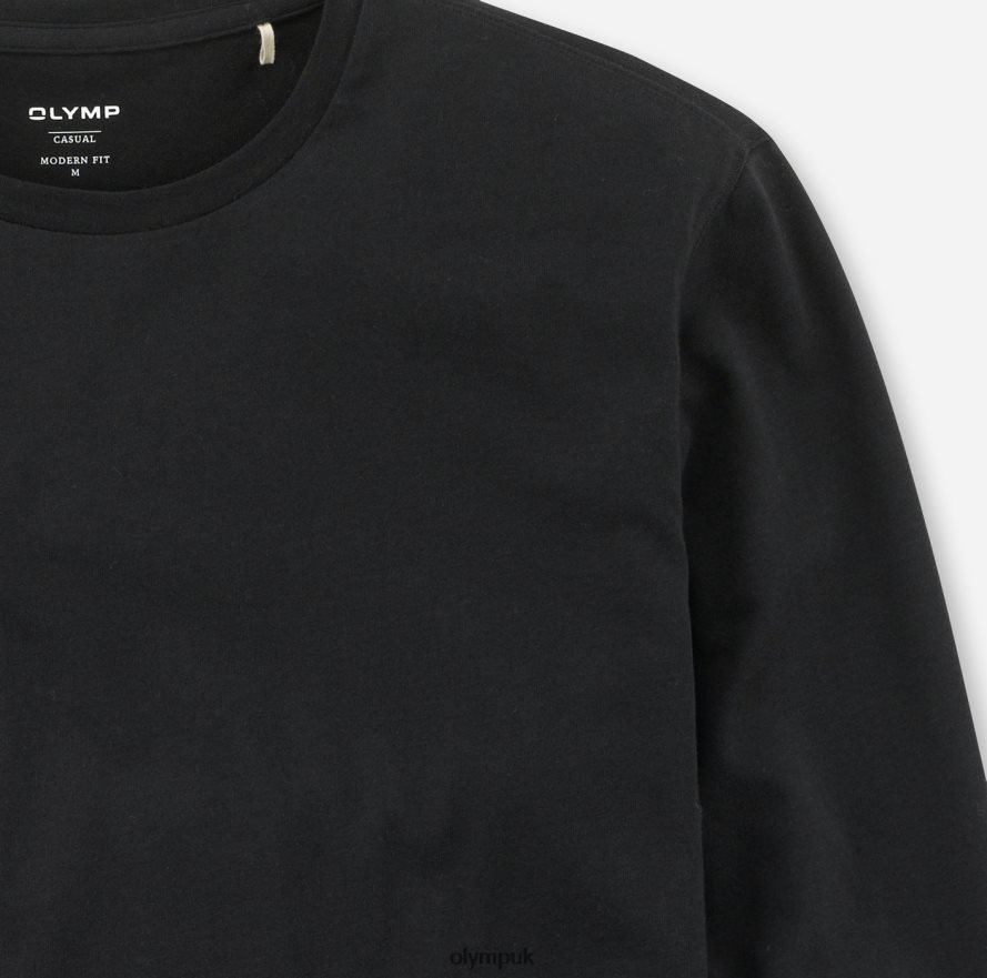 Clothing OLYMP Casual Modern Fit, T-Shirt, Black NZ22L2066