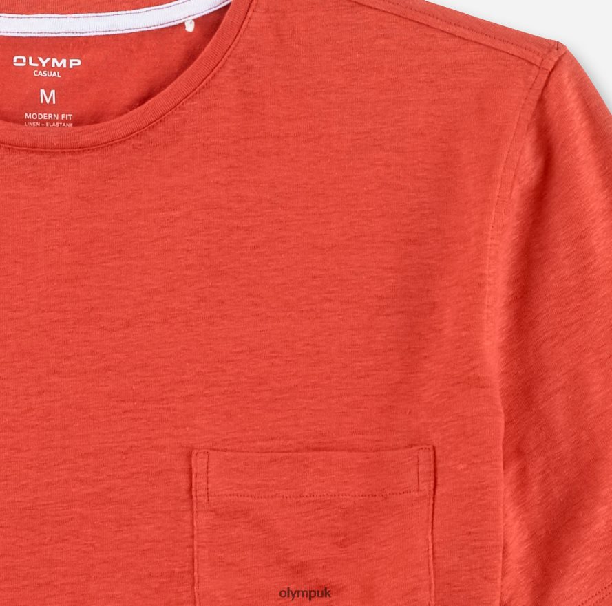 Clothing OLYMP Casual Modern Fit, T-Shirt, Brick Red NZ22L2047