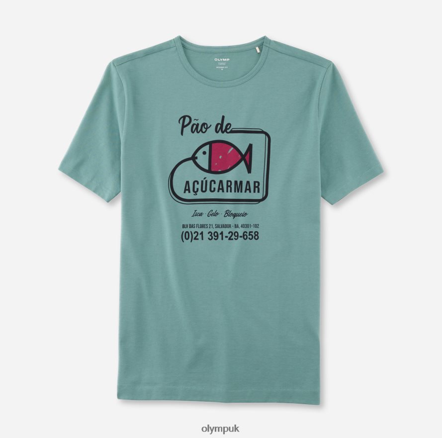 Clothing OLYMP Casual Modern Fit, T-Shirt, Crystal Green NZ22L2065