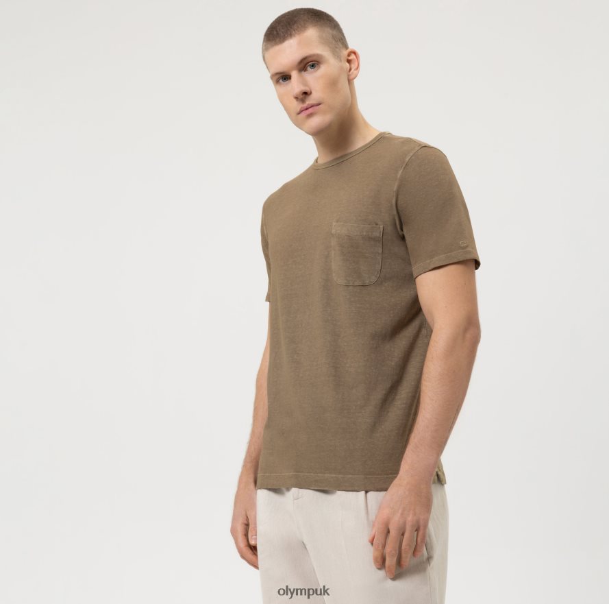 Clothing OLYMP Casual Modern Fit, T-Shirt, Khaki NZ22L2003