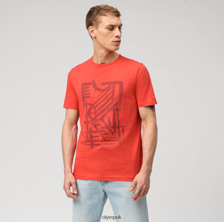 Clothing OLYMP Casual Modern Fit, T-Shirt, Red NZ22L2017
