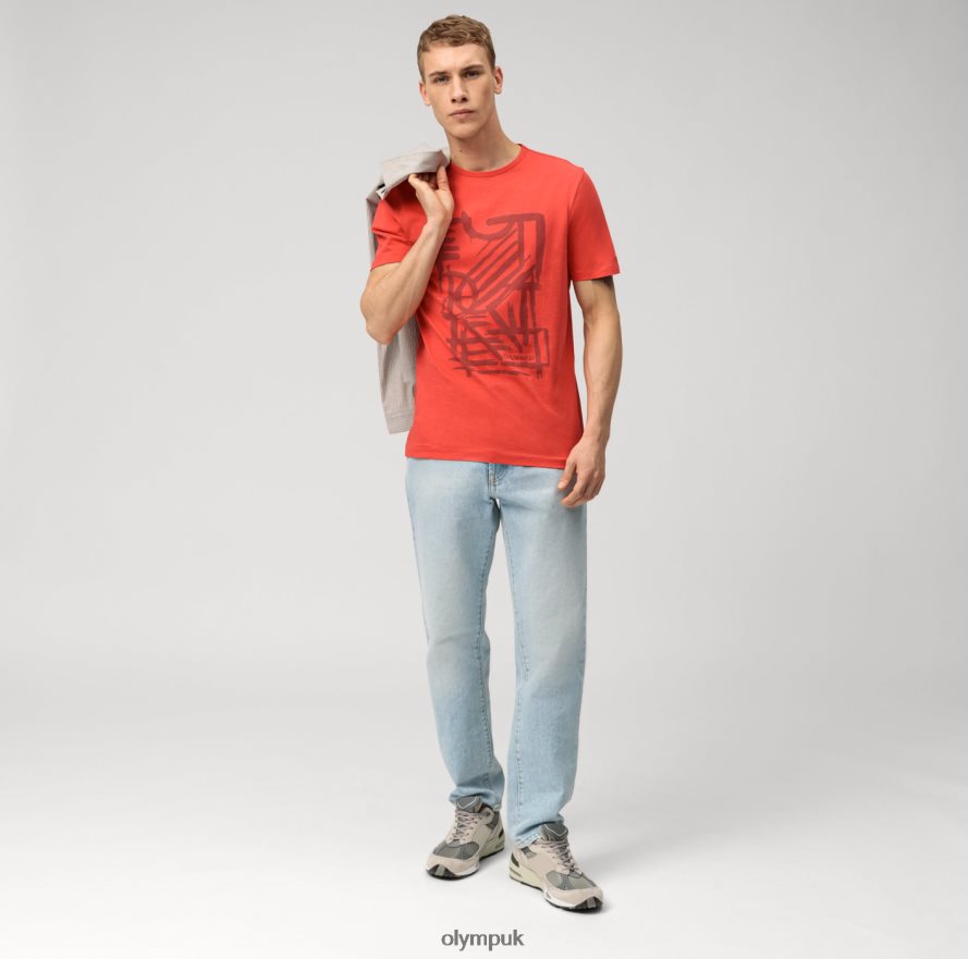 Clothing OLYMP Casual Modern Fit, T-Shirt, Red NZ22L2017