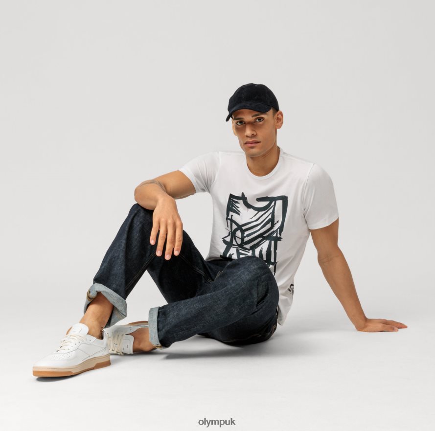 Clothing OLYMP Casual Modern Fit, T-Shirt, White NZ22L2019