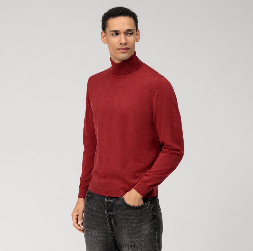 Clothing OLYMP Casual Knitwear Turtleneck, Barolo NZ22L1883