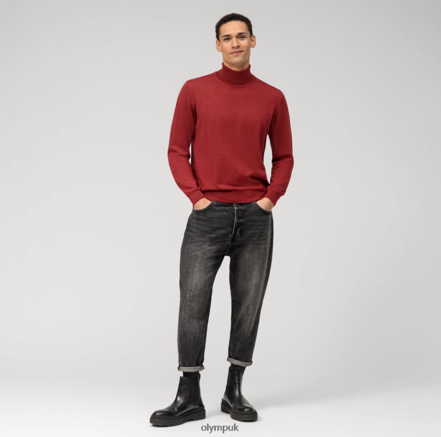 Clothing OLYMP Casual Knitwear Turtleneck, Barolo NZ22L1883