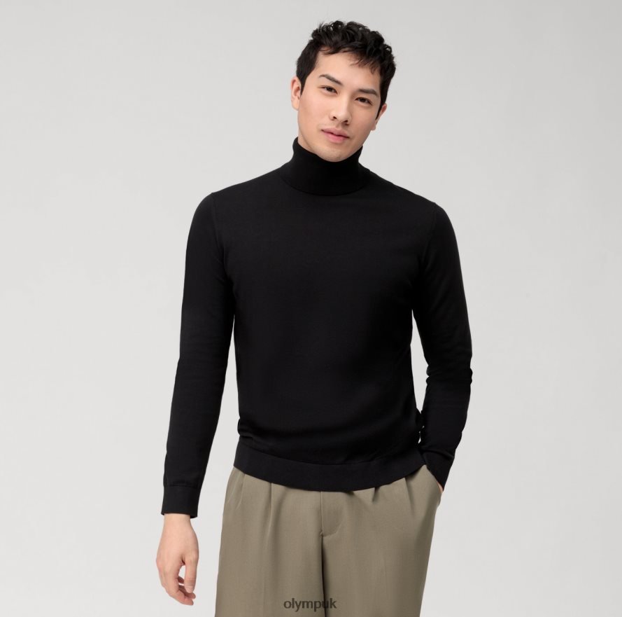 Clothing OLYMP Casual Knitwear Turtleneck, Black NZ22L1894