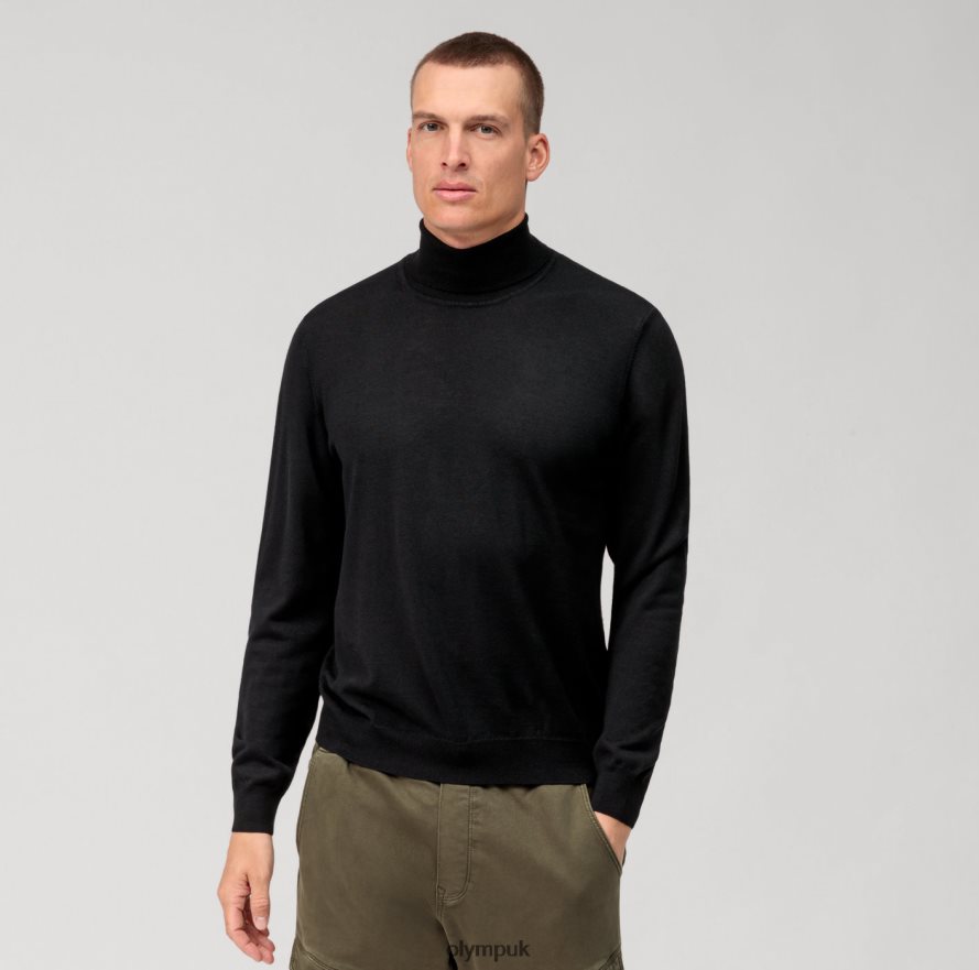 Clothing OLYMP Casual Knitwear Turtleneck, Black NZ22L1896