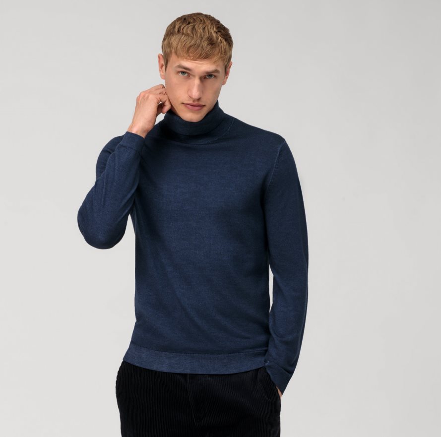 Clothing OLYMP Casual Knitwear Turtleneck, Marine NZ22L1881