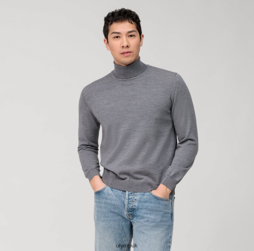 Clothing OLYMP Casual Knitwear Turtleneck, Silver Grey NZ22L1880
