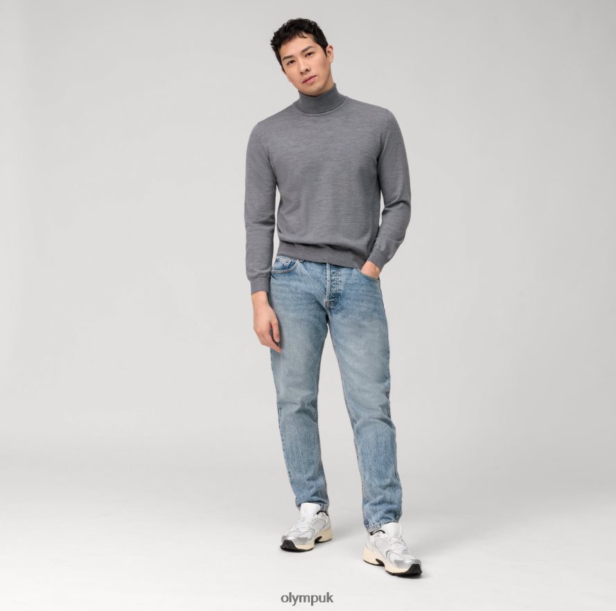 Clothing OLYMP Casual Knitwear Turtleneck, Silver Grey NZ22L1880