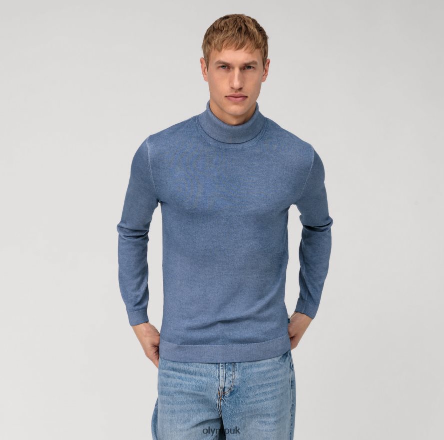 Clothing OLYMP Casual Knitwear Turtleneck, Smoke Blue NZ22L1886
