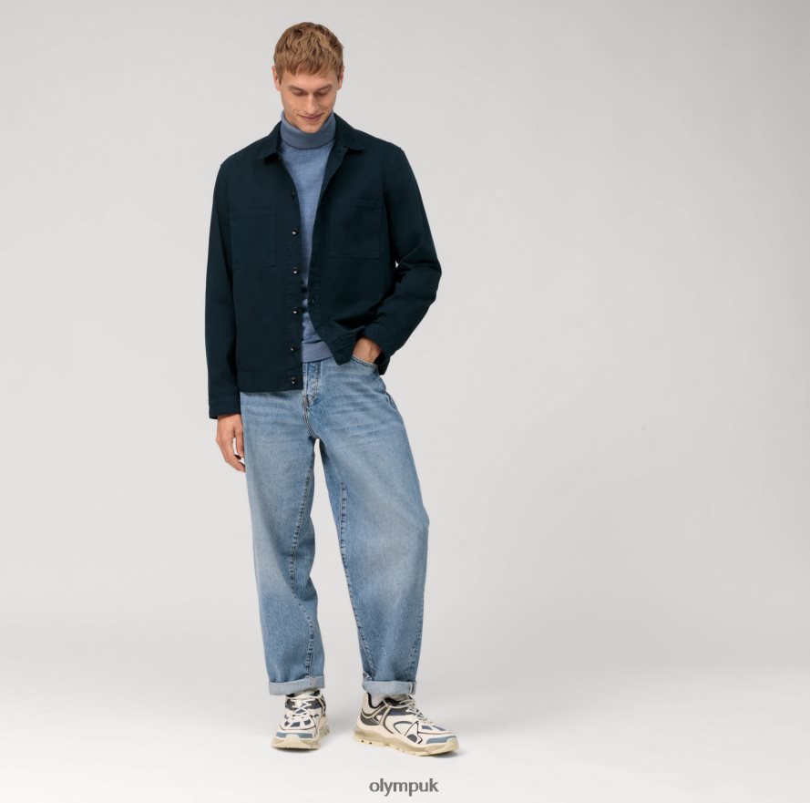 Clothing OLYMP Casual Knitwear Turtleneck, Smoke Blue NZ22L1886