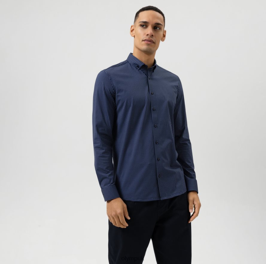 Clothing OLYMP Level Five 24/Seven Body Fit, Business Shirt, Button-Down, Bleu NZ22L779
