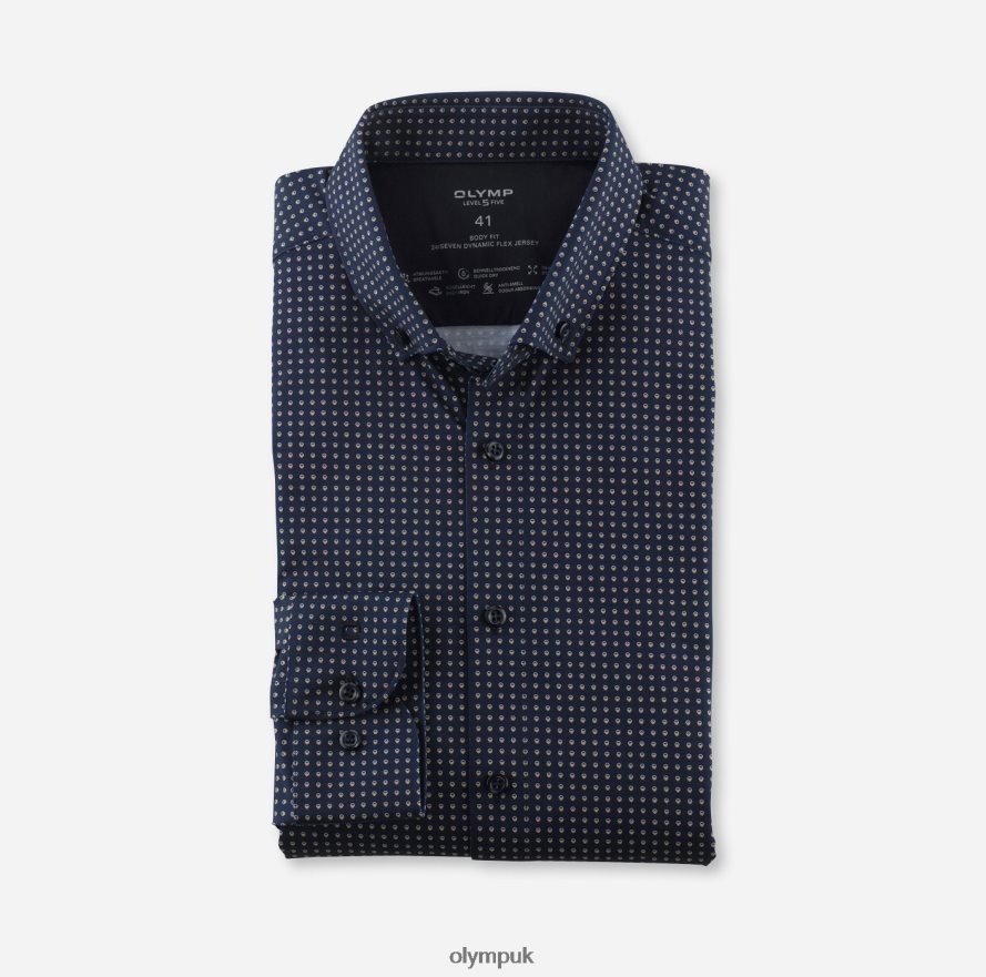 Clothing OLYMP Level Five 24/Seven Body Fit, Business Shirt, Button-Down, Natural NZ22L577