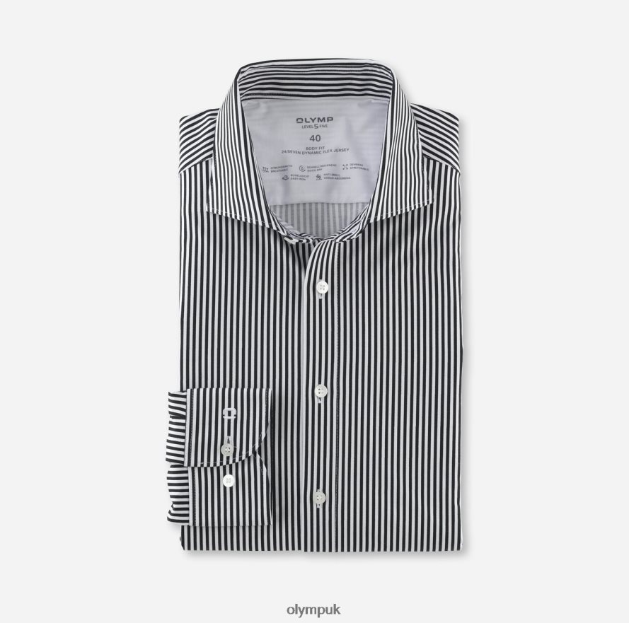 Clothing OLYMP Level Five 24/Seven Body Fit, Business Shirt, Kent, Black NZ22L508