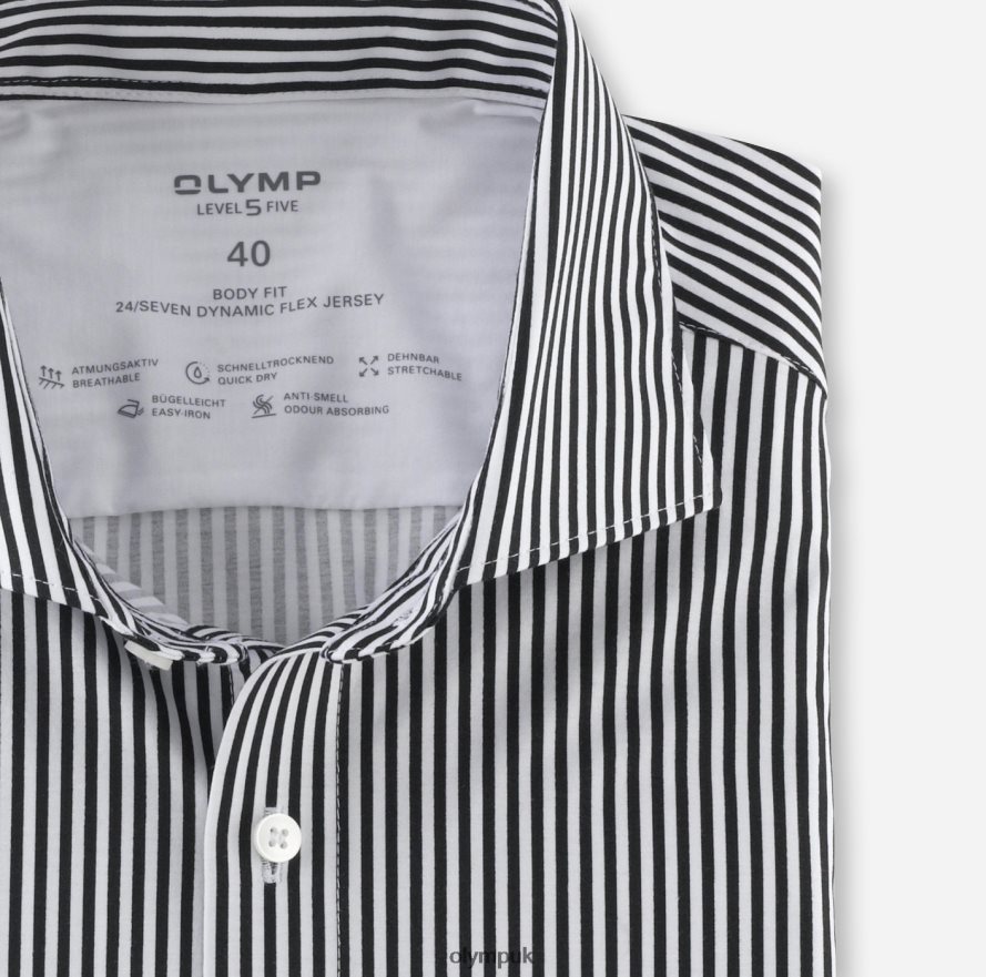 Clothing OLYMP Level Five 24/Seven Body Fit, Business Shirt, Kent, Black NZ22L508