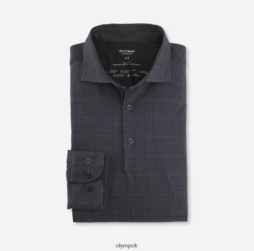 Clothing OLYMP Level Five 24/Seven Body Fit, Business Shirt, Kent, Black NZ22L762