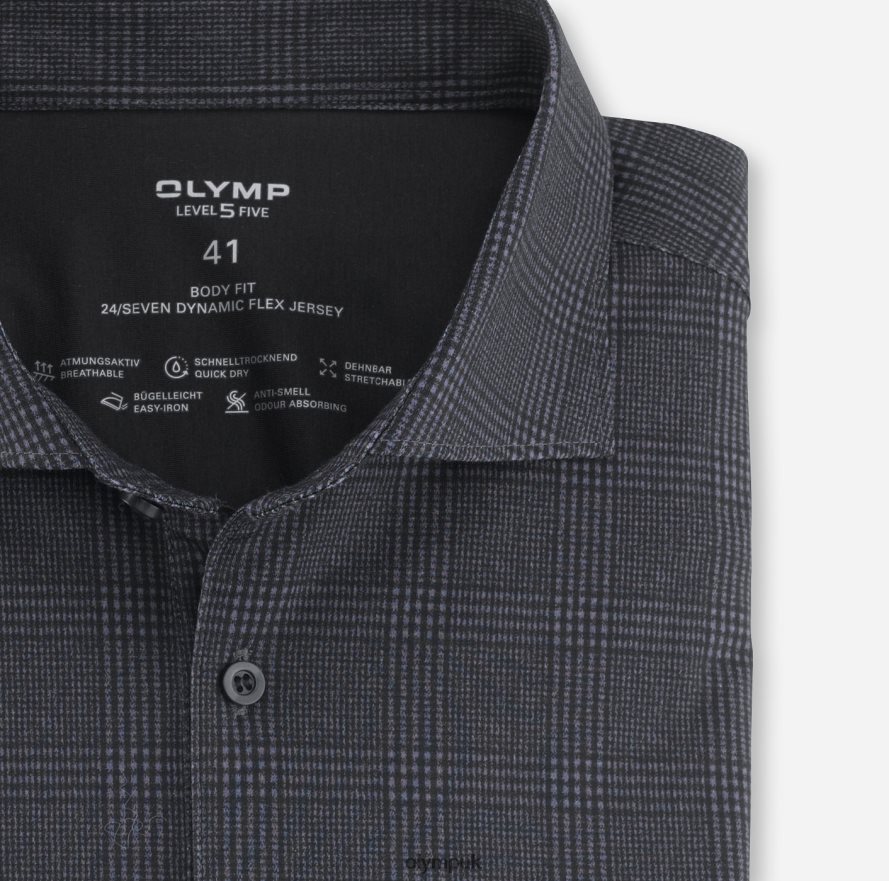 Clothing OLYMP Level Five 24/Seven Body Fit, Business Shirt, Kent, Black NZ22L762