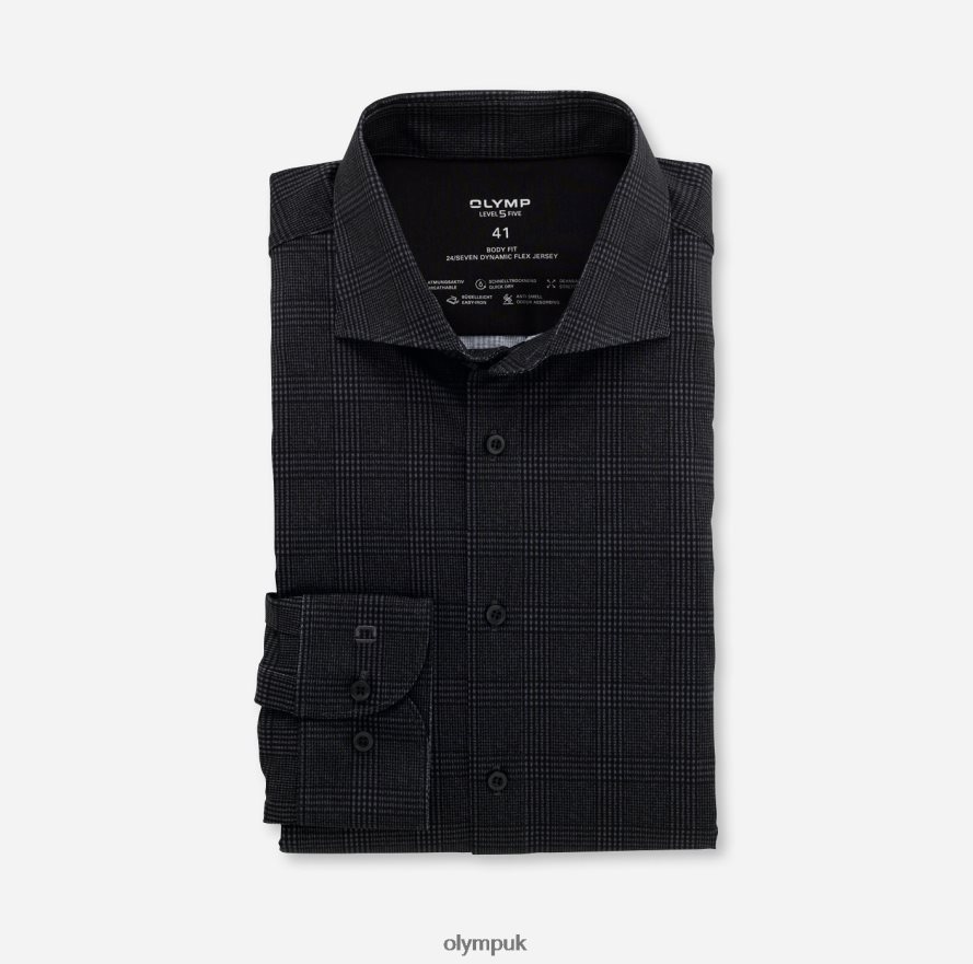Clothing OLYMP Level Five 24/Seven Body Fit, Business Shirt, Kent, Black NZ22L789
