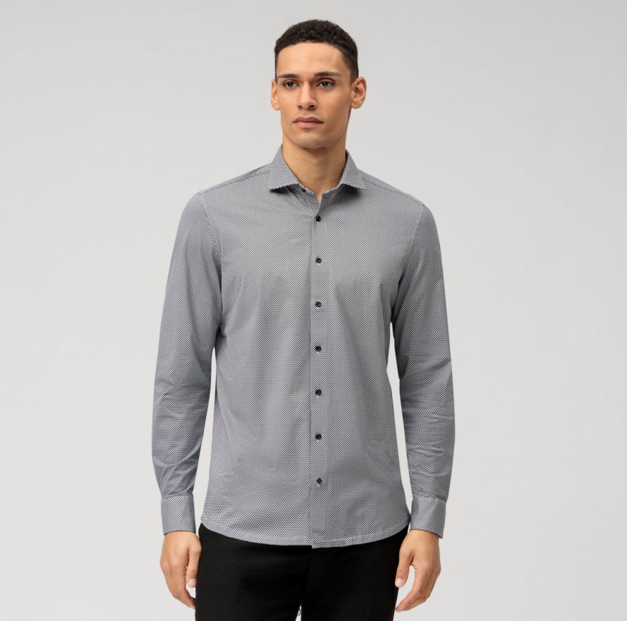 Clothing OLYMP Level Five 24/Seven Body Fit, Business Shirt, Kent, Black NZ22L790