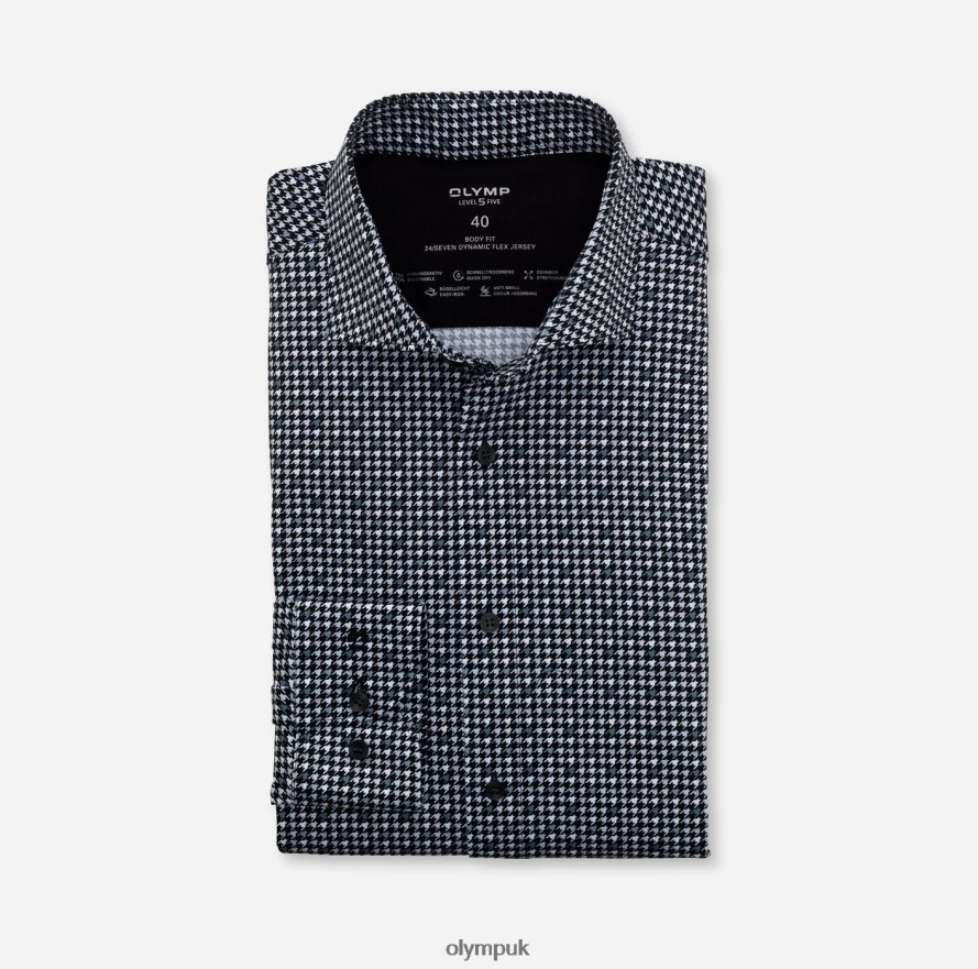 Clothing OLYMP Level Five 24/Seven Body Fit, Business Shirt, Kent, Black NZ22L815