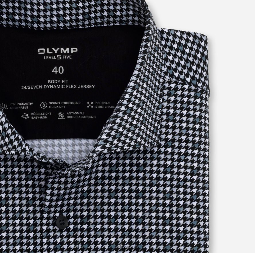 Clothing OLYMP Level Five 24/Seven Body Fit, Business Shirt, Kent, Black NZ22L815