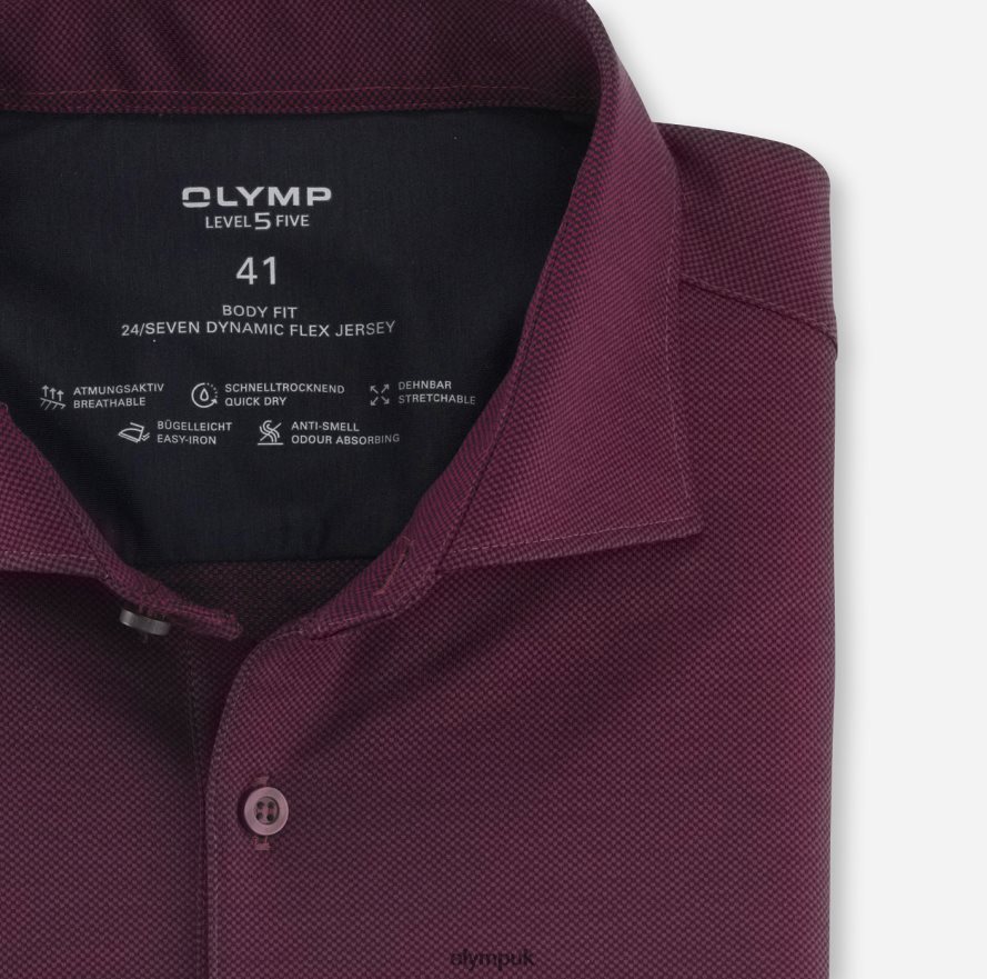 Clothing OLYMP Level Five 24/Seven Body Fit, Business Shirt, Kent, Garnet NZ22L803