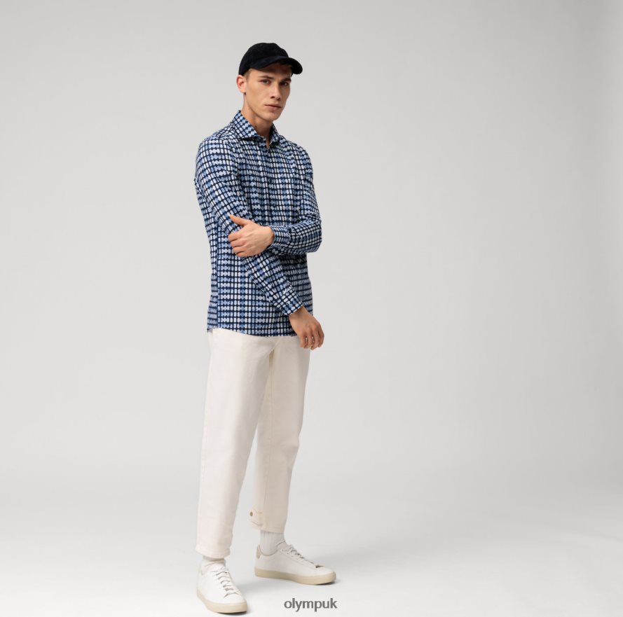 Clothing OLYMP Level Five 24/Seven Body Fit, Business Shirt, Kent, Marine NZ22L454