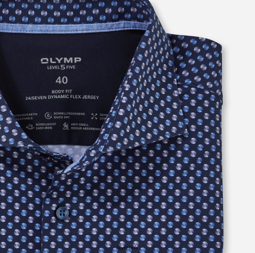 Clothing OLYMP Level Five 24/Seven Body Fit, Business Shirt, Kent, Marine NZ22L502