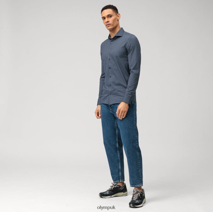 Clothing OLYMP Level Five 24/Seven Body Fit, Business Shirt, Kent, Marine NZ22L527