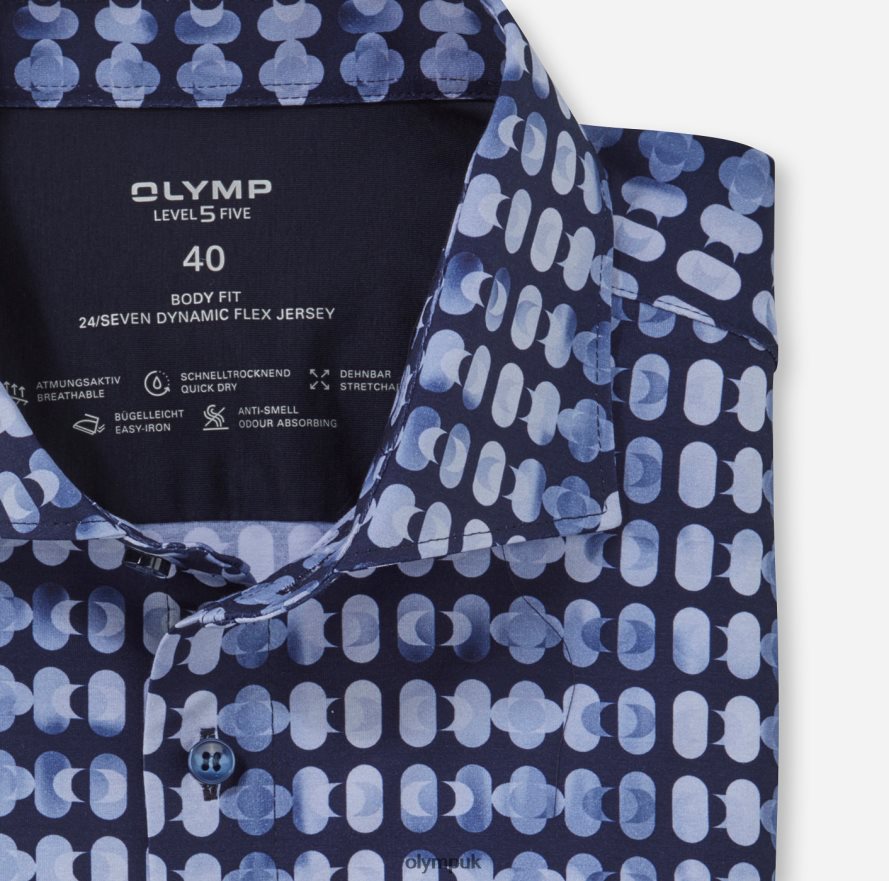 Clothing OLYMP Level Five 24/Seven Body Fit, Business Shirt, Kent, Marine NZ22L556