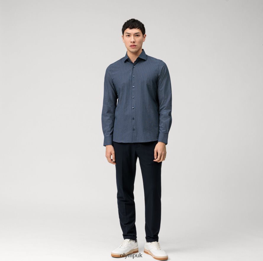 Clothing OLYMP Level Five 24/Seven Body Fit, Business Shirt, Kent, Marine NZ22L605