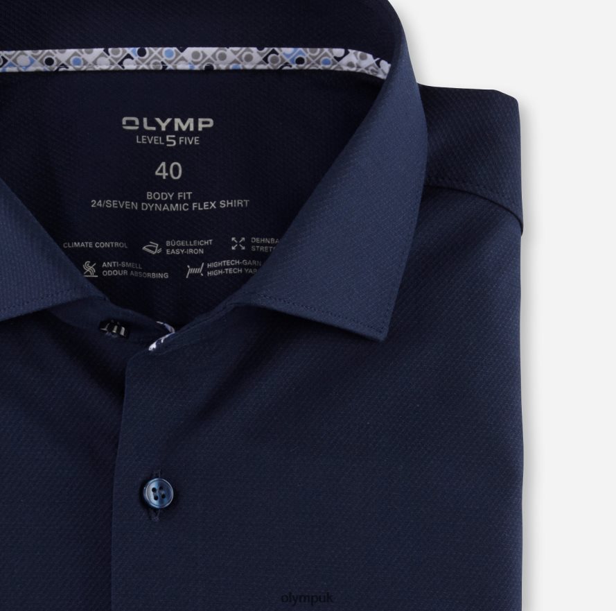 Clothing OLYMP Level Five 24/Seven Body Fit, Business Shirt, Kent, Marine NZ22L617