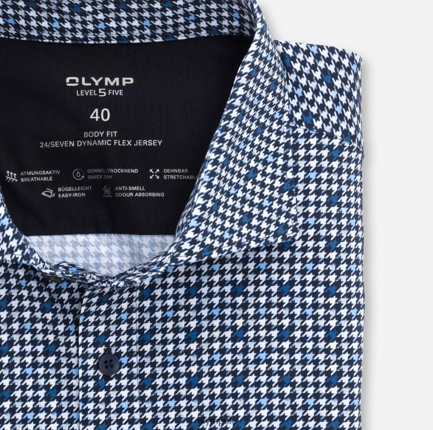 Clothing OLYMP Level Five 24/Seven Body Fit, Business Shirt, Kent, Marine NZ22L819