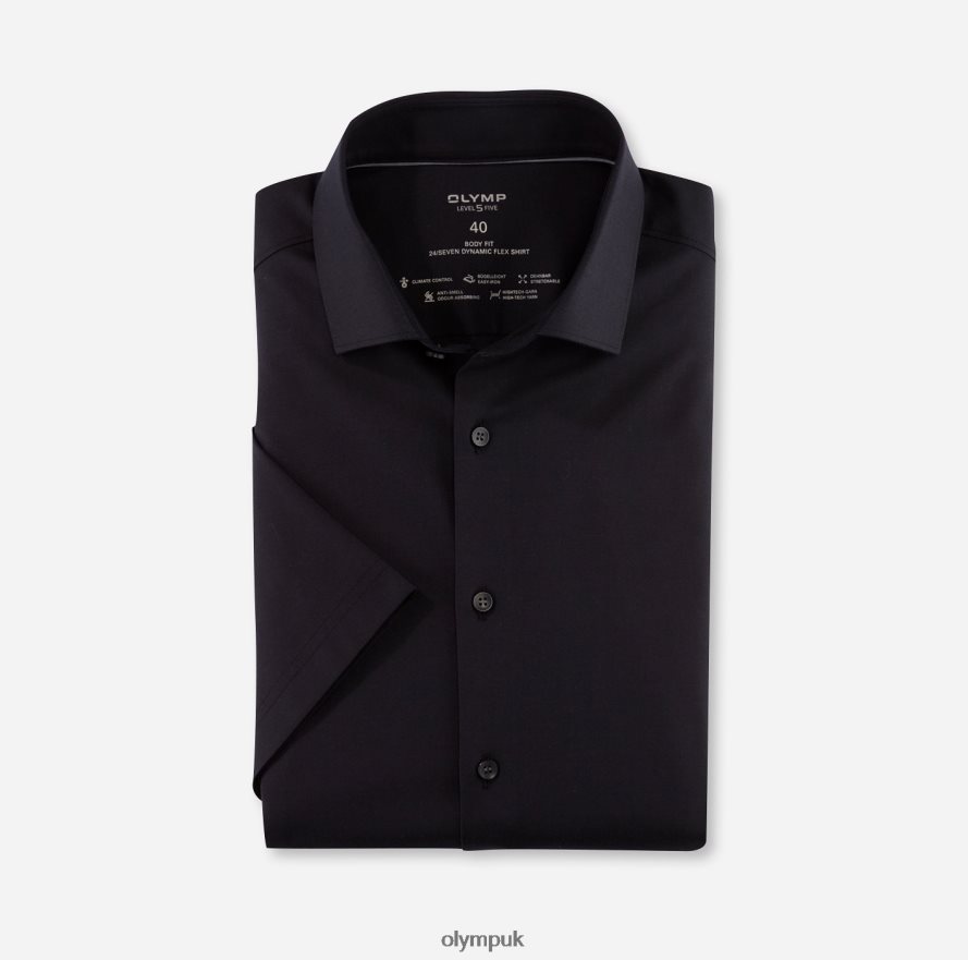 Clothing OLYMP Level Five 24/Seven Body Fit, Business Shirt, Modern Kent, Black NZ22L468