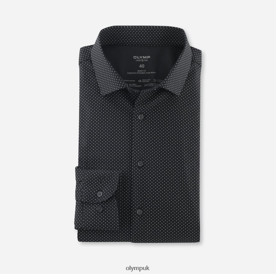 Clothing OLYMP Level Five 24/Seven Body Fit, Business Shirt, Modern Kent, Black NZ22L632