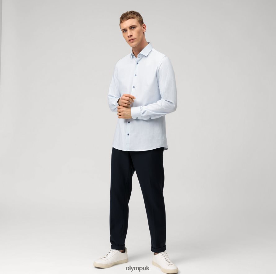 Clothing OLYMP Level Five 24/Seven Body Fit, Business Shirt, Modern Kent, Bleu NZ22L398