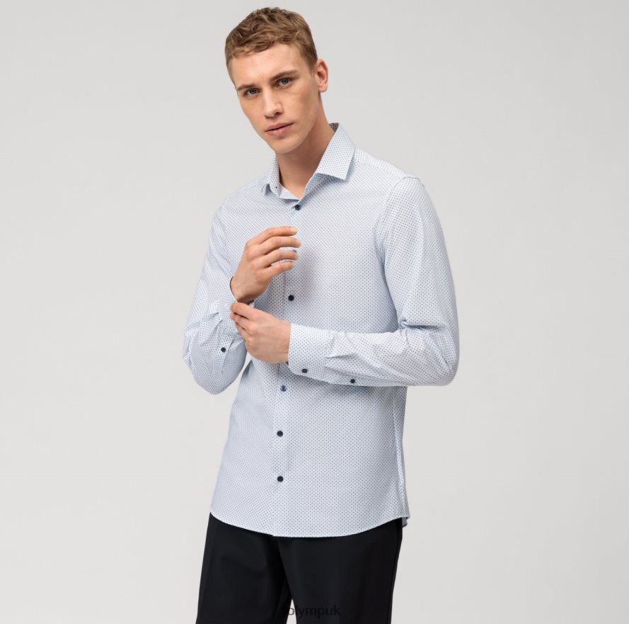 Clothing OLYMP Level Five 24/Seven Body Fit, Business Shirt, Modern Kent, Bleu NZ22L439