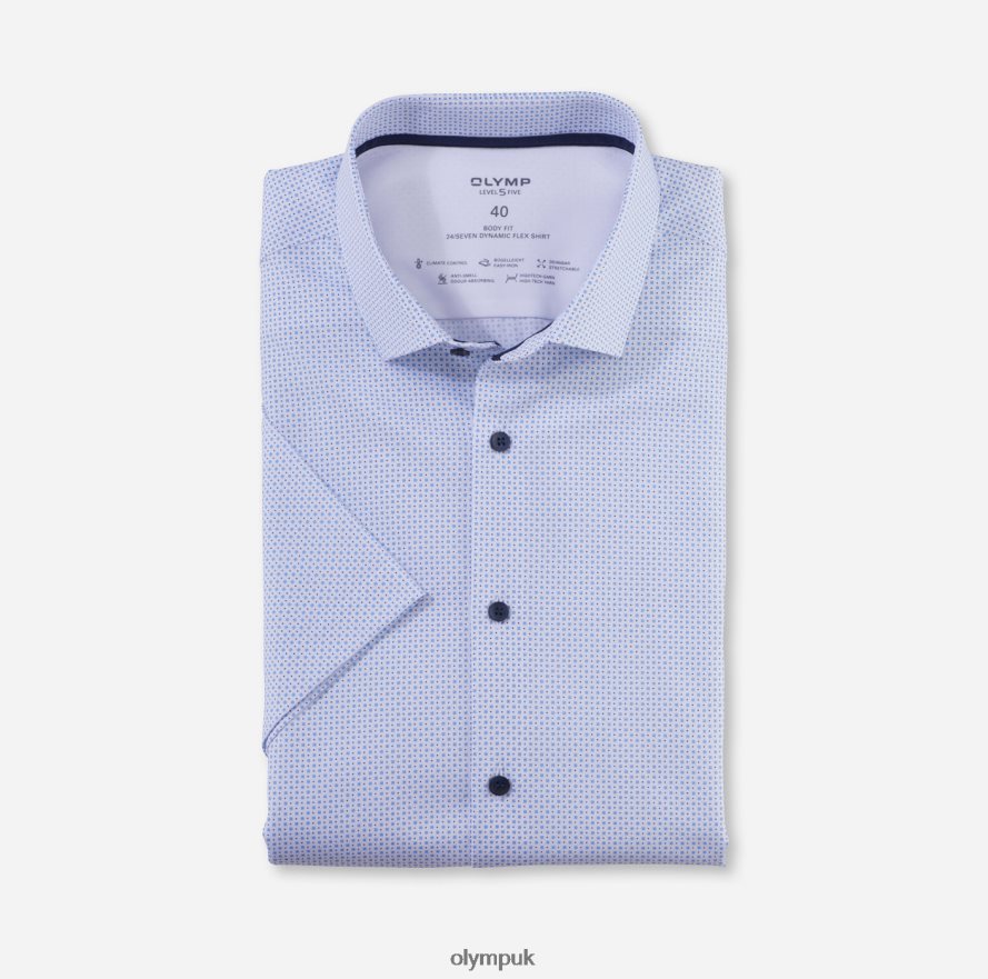 Clothing OLYMP Level Five 24/Seven Body Fit, Business Shirt, Modern Kent, Bleu NZ22L464